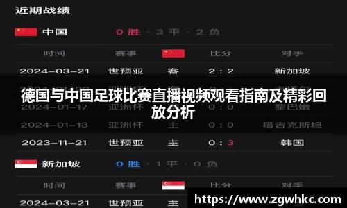 德国与中国足球比赛直播视频观看指南及精彩回放分析